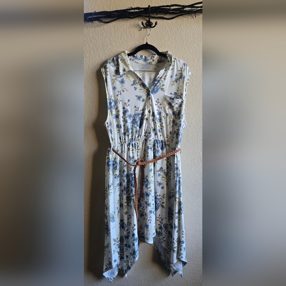 NOBO Dresses & Skirts - Floral Sleeveless Asymetrical Dress with Belt - boho - western - summer